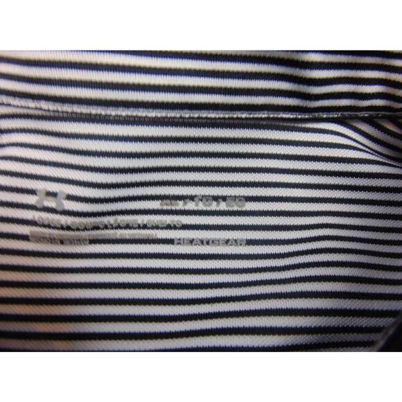 Belfair‎ Golf Shirt Mens Large Loose Fit Black White Stripe Underarmour - Picture 7 of 8